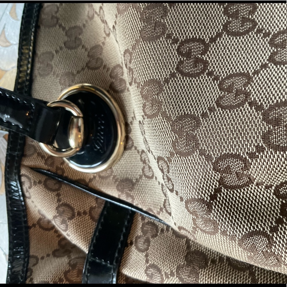 Authentic GUCCI GG Canvas Full Moon Tote Bag - Picture 9 of 11